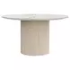 Reba Natural White Wash Quartz Top Round Dining Table