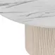 Reba Natural White Wash Quartz Top Round Dining Table