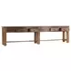 Ezra Natural Rectangular Console Table with 6 Drawer