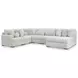 Snodoodle Arctic 6 Piece Sectional with Armless Chaise