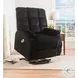 Ipompea Black Velvet Recliner with Power Lift and Massage