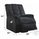 Ipompea Black Velvet Recliner with Power Lift and Massage