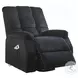 Ipompea Black Velvet Recliner with Power Lift and Massage