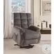 Ipompea Gray Velvet Recliner with Power Lift and Massage