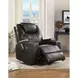Waterlily Black Swivel Rocker Recliner with Heat and Massage