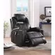 Waterlily Black Swivel Rocker Recliner with Heat and Massage