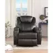Waterlily Black Swivel Rocker Recliner with Heat and Massage