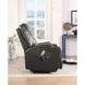 Waterlily Black Swivel Rocker Recliner with Heat and Massage