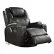 Waterlily Black Swivel Rocker Recliner with Heat and Massage