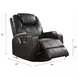 Waterlily Black Swivel Rocker Recliner with Heat and Massage