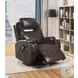 Waterlily Brown Synthetic Leather Rocker Swivel Recliner