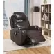 Waterlily Brown Swivel Rocker Recliner with Heat and Massage