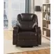 Waterlily Brown Swivel Rocker Recliner with Heat and Massage