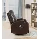 Waterlily Brown Synthetic Leather Rocker Swivel Recliner