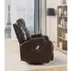 Waterlily Brown Swivel Rocker Recliner with Heat and Massage