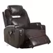 Waterlily Brown Swivel Rocker Recliner with Heat and Massage