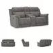 Next-Gen DuraPella Slate Performance Fabric 76" Power Reclining Loveseat With Console