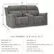 Next-Gen DuraPella Slate Performance Fabric 76" Power Reclining Loveseat With Console