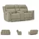 Next-Gen DuraPella Sand Performance Fabric 76" Power Reclining Loveseat With Console