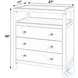 Nora Smooth White 3 Drawer Tall Nightstand