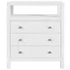Nora Textured White 3 Drawer Tall Open Nightstand