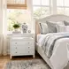 Nora Textured White 3 Drawer Tall Open Nightstand