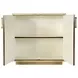 Francois Antique Gold Leather Upholstered 2 Door Accent Cabinet