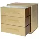 Francois Antique Gold Leather Upholstered 3 Drawer Accent Chest