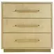 Francois Antique Gold Leather Upholstered 3 Drawer Accent Chest