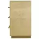 Francois Antique Gold Leather Upholstered 3 Drawer Accent Chest