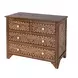 Rashmi Brown and Bone Inlay 4 Drawer Accent Chest