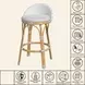 Inez White and Gray Counter Height Stool