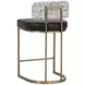Sylvara Bravo Black and Halton Birch Performance Fabric Counter Height Stool