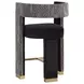 Adamina Abbington Black and Hobbes Night Upholstered Counter Height Stool