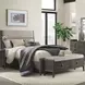 Portia Brushed Brindle and Beige Queen Upholstered Panel Bedroom Set with Storage Bench