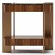 Altura Smoked Walnut and Champagne Gold Square Stone Top Side Table
