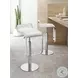 Equino White Adjustable Swivel Bar Stool