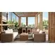 Ravina Louis Cream and Natural Performance Fabric Outdoor 96" Sofa