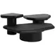 Della Black Free Form Large Concrete Top Outdoor Cocktail Table