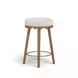 Oodle Cream and Light Walnut Performance Vegan Mohair Upholstered Counter Height Stool