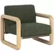 Cirro Noah Meadow and Ludlow Dark Olive Leather Upholstered Lounge Chair