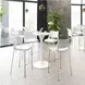 Ace White And Brushed Stainless Steel Bar Stool Set Of 2