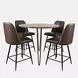 Brennan Dark Brown Upholstered 5 Piece Counter Height Dining Set