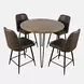 Brennan Dark Brown Upholstered 5 Piece Counter Height Dining Set