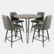 Brennan Gray Upholstered 5 Piece Counter Height Dining Set