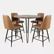 Brennan Light Brown Upholstered 5 Piece Counter Height Dining Set