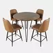 Brennan Light Brown Upholstered 5 Piece Counter Height Dining Set