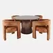 Gwen Luxury Brown and Red Upholstered 5 Piece Dining Set