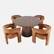 Gwen Luxury Brown and Red Upholstered 5 Piece Dining Set