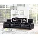 Cyrus Black Top Grain Leather 3 Piece Home 130" Theater Seating With 2 Console
